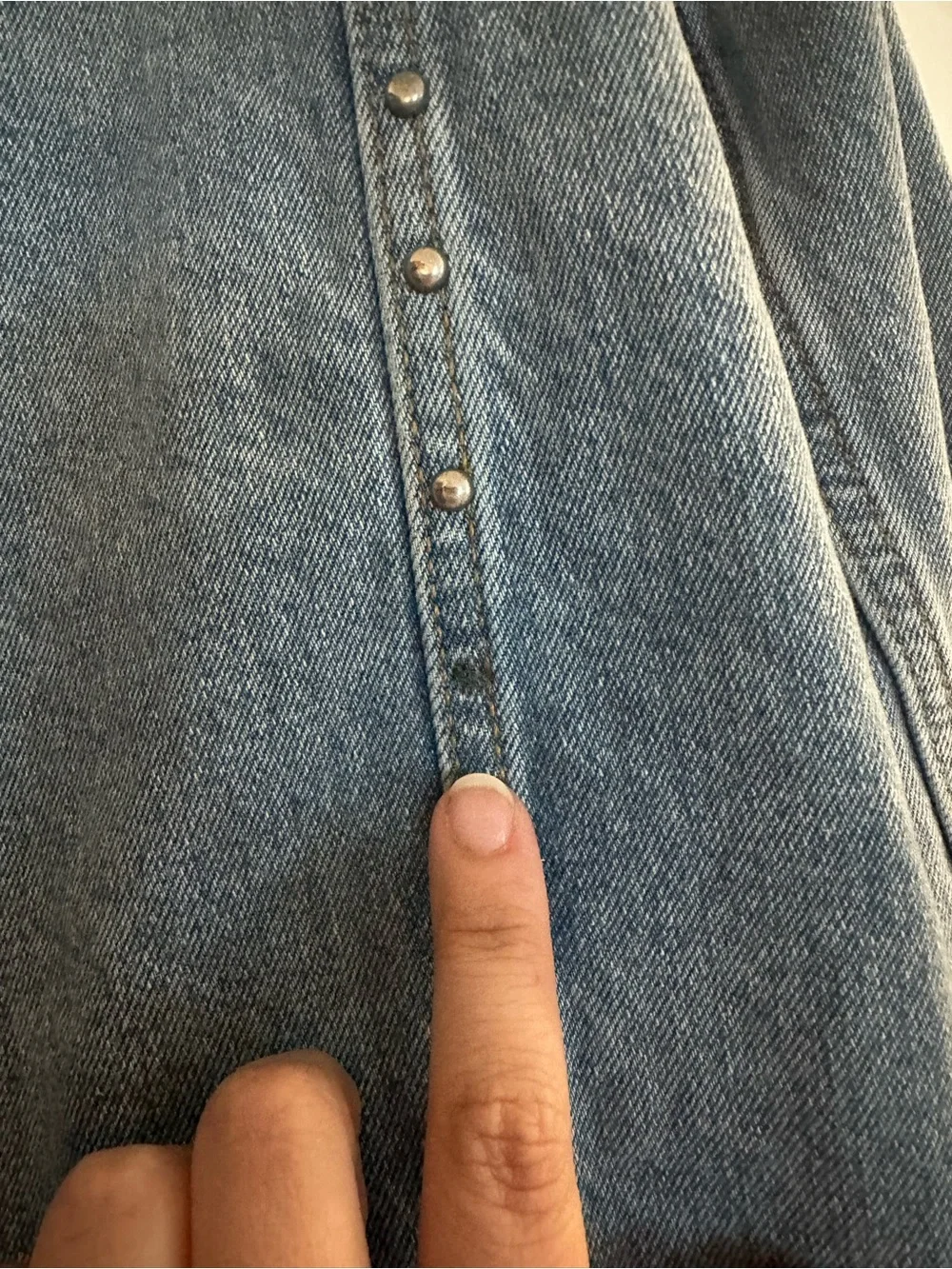 Free People Studded Jean Jacket. - Picture 6 of 8